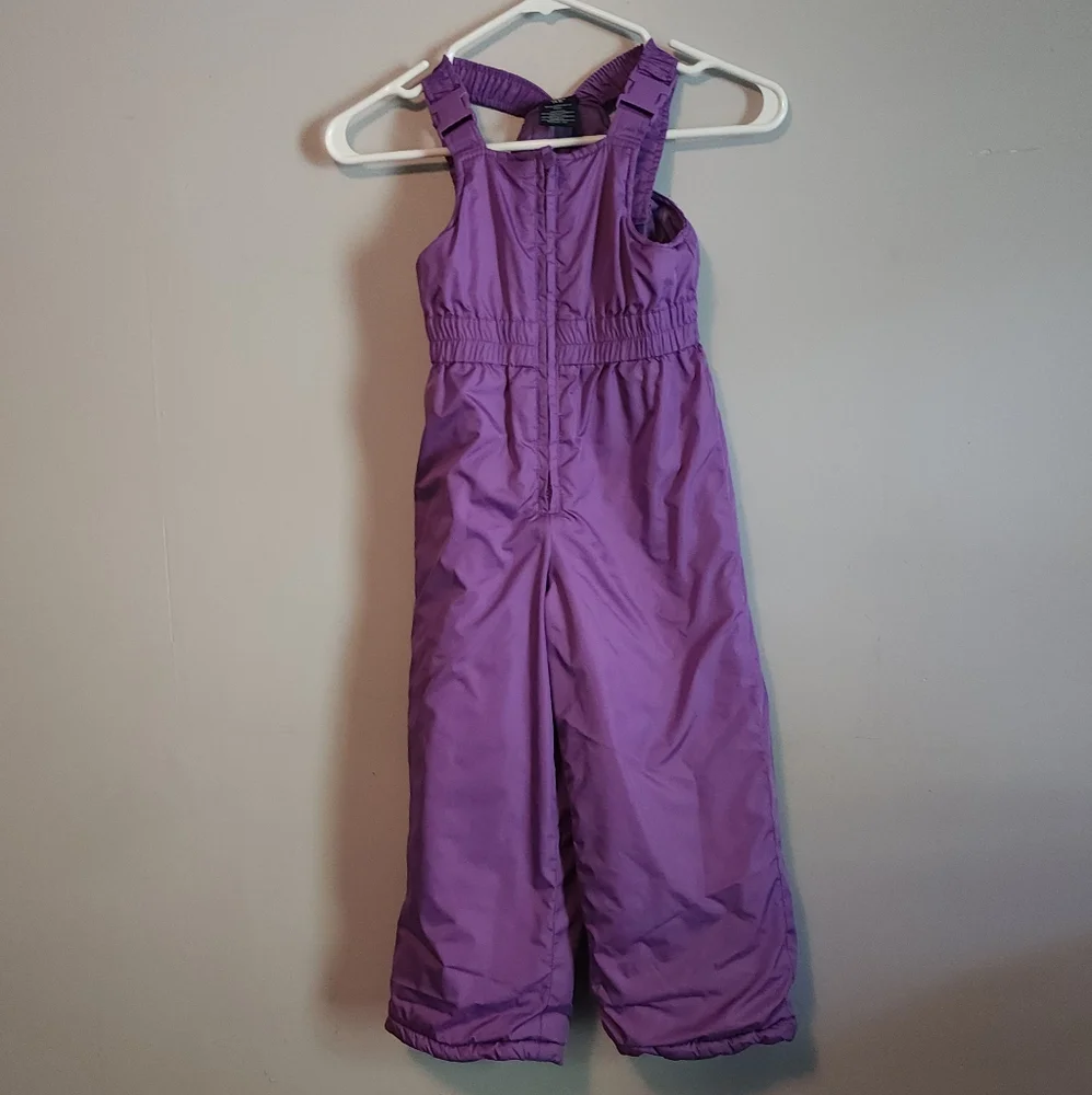 Faded Glory Purple Bib Snow Suit Insulated Winter Overalls Ski Pants